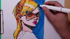 Afspelen Copic Marker Erotic Art: Sexy MILF Sketch in Lingerie Fetish