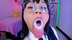 Play Lila Jordan's Frothy Saliva Play: A Teen Latina's Amateur Mouth and Tongue Fetish with Glasses and Braces